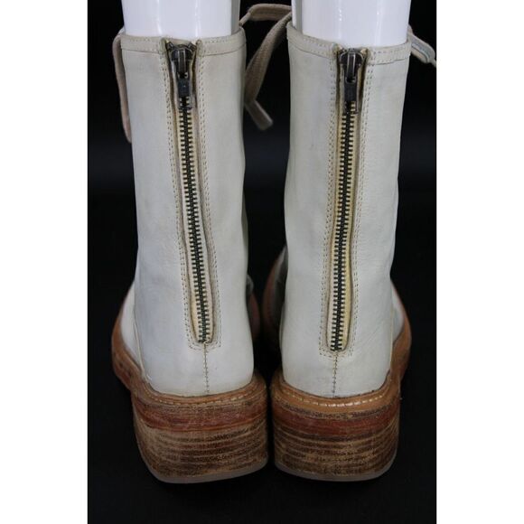 Free People Santa Fe Lace Up Ivory Leather Boot Size 36 - Picture 7 of 9